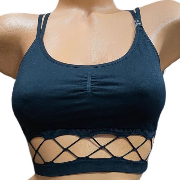Victoria’s Secret Seamless Unlined Lattice waist bralette bra Black Medium - Picture 5 of 5
